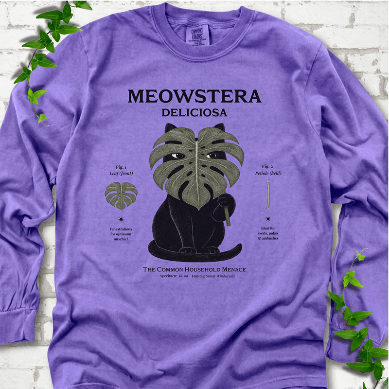 Meowstera LS T-Shirt - Cellife Well