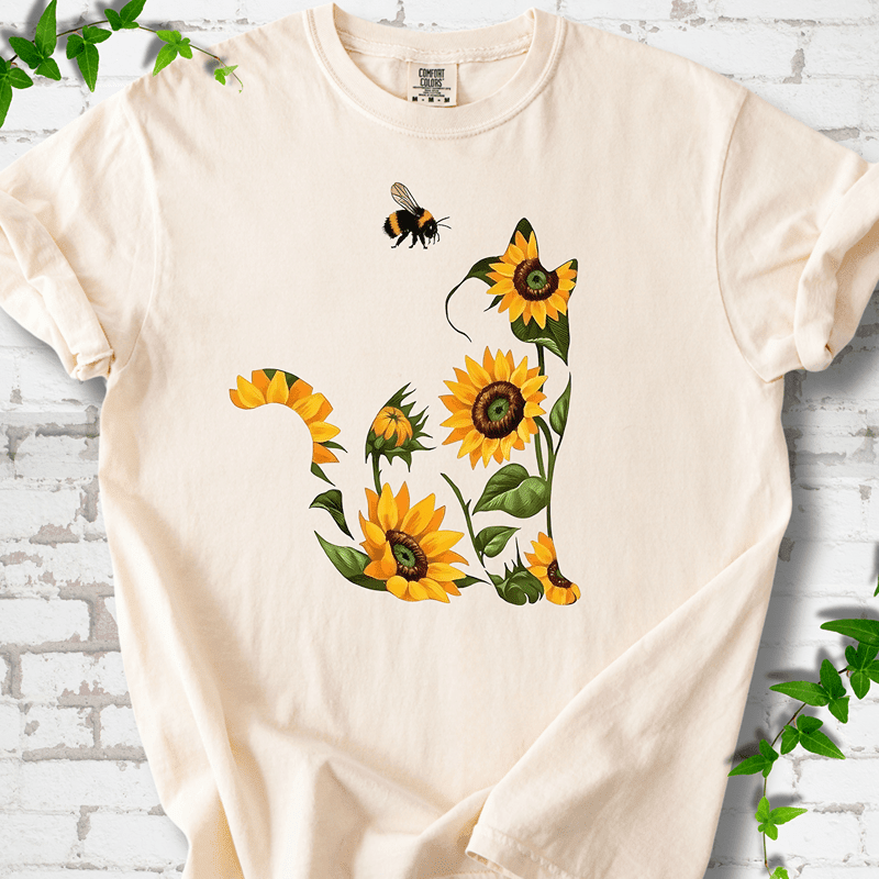 Sunflower Cat T-Shirt - Cellife Well