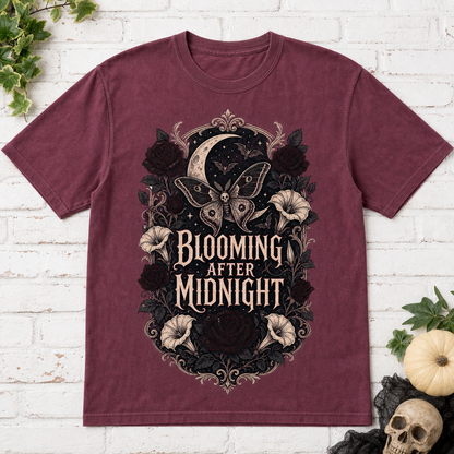 Blooming After Midnight Halloween T-Shirt - Berry