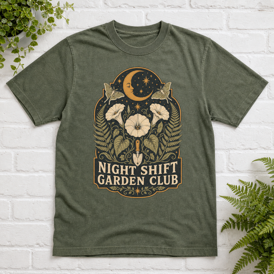 Night Shift Garden Club T-Shirt - Moss
