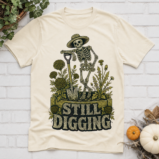 Still Digging Halloween Gardener T-Shirt - Ivory