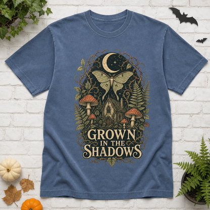 Grown In The Shadows Halloween T-Shirt - Blue Jean