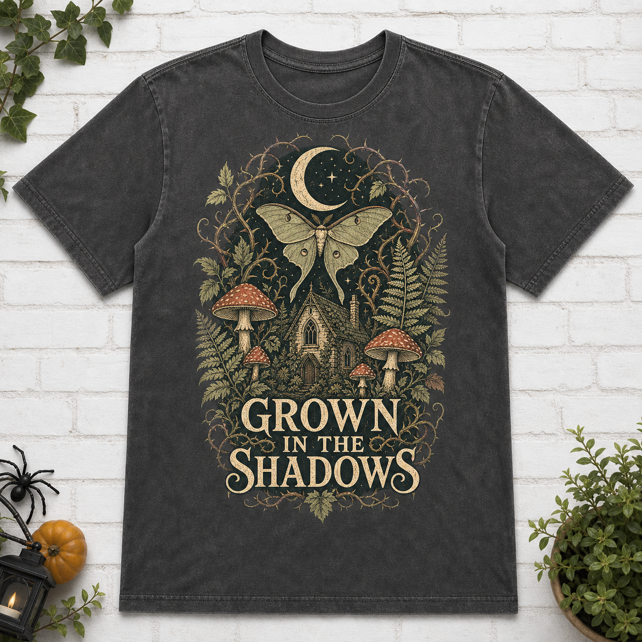 Grown In The Shadows Halloween T-Shirt - Pepper