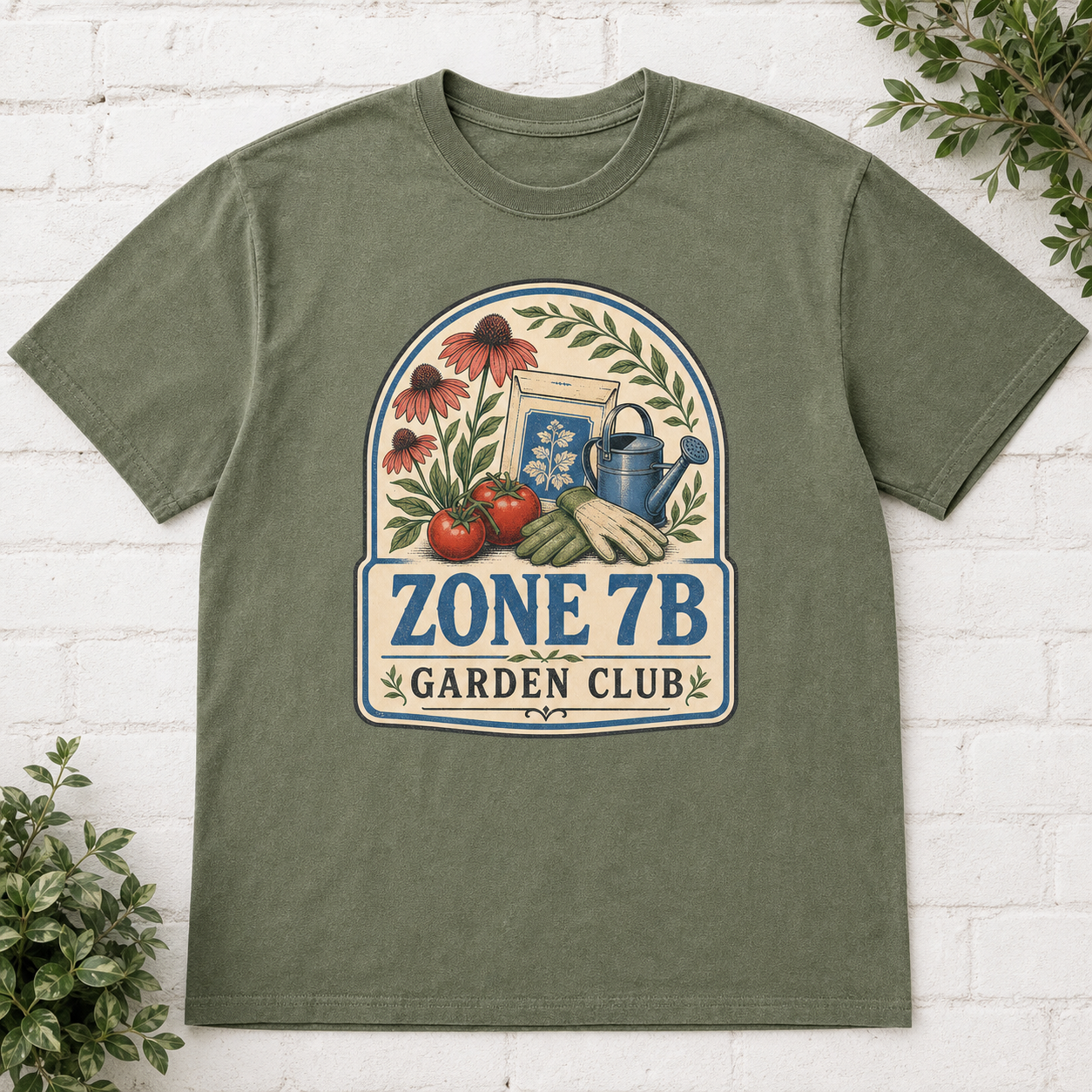 Zone 7B Garden Club T-Shirt - Moss