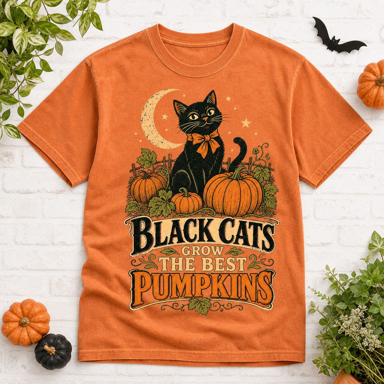 Black Cats Grow The Best Pumpkins T-Shirt - Yam