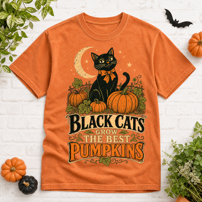 Black Cats Grow The Best Pumpkins T-Shirt - Yam