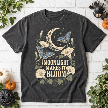 Moonlight Makes It Bloom Halloween T-Shirt - Pepper