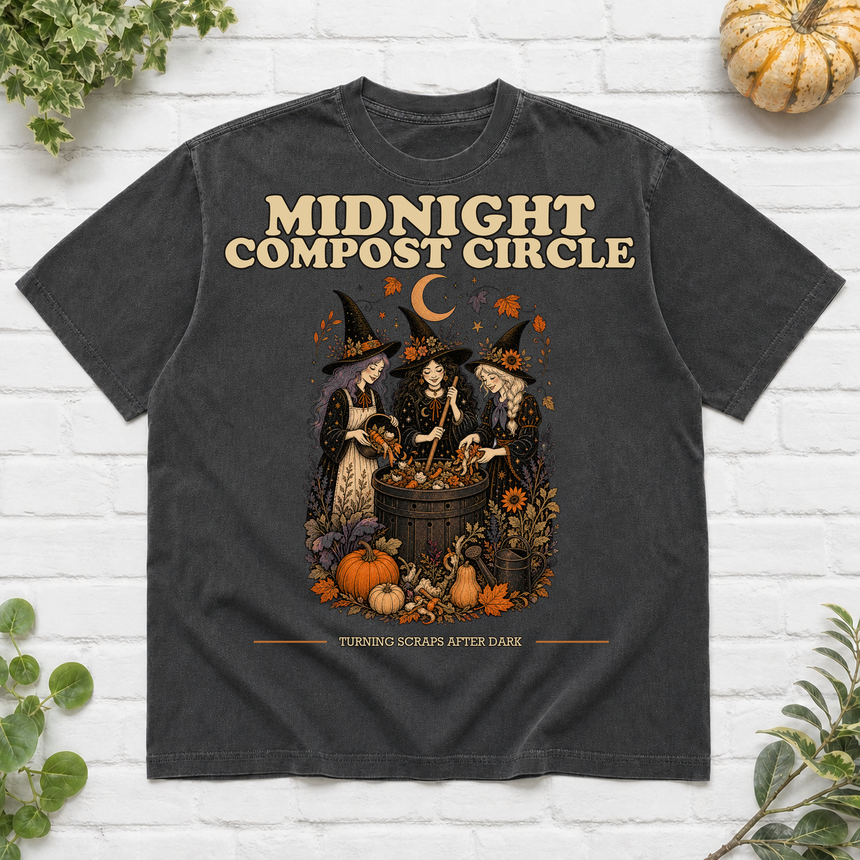 Midnight Compost Circle Halloween T-Shirt - Pepper