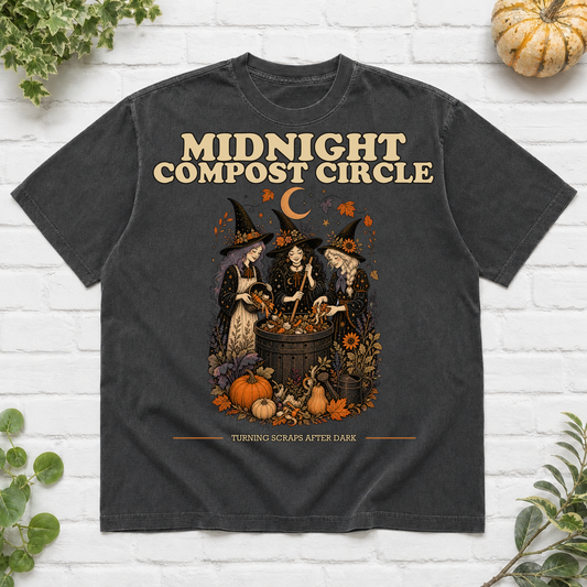Midnight Compost Circle Halloween T-Shirt - Pepper