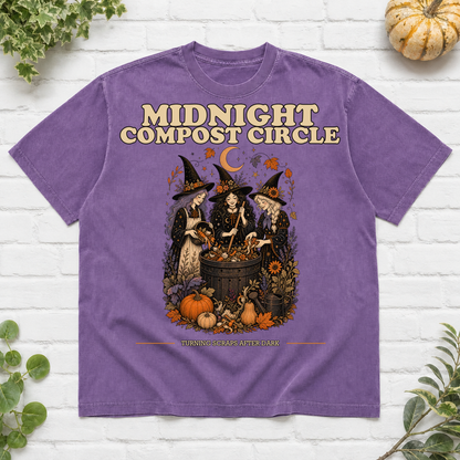 Midnight Compost Circle Halloween T-Shirt - Violet