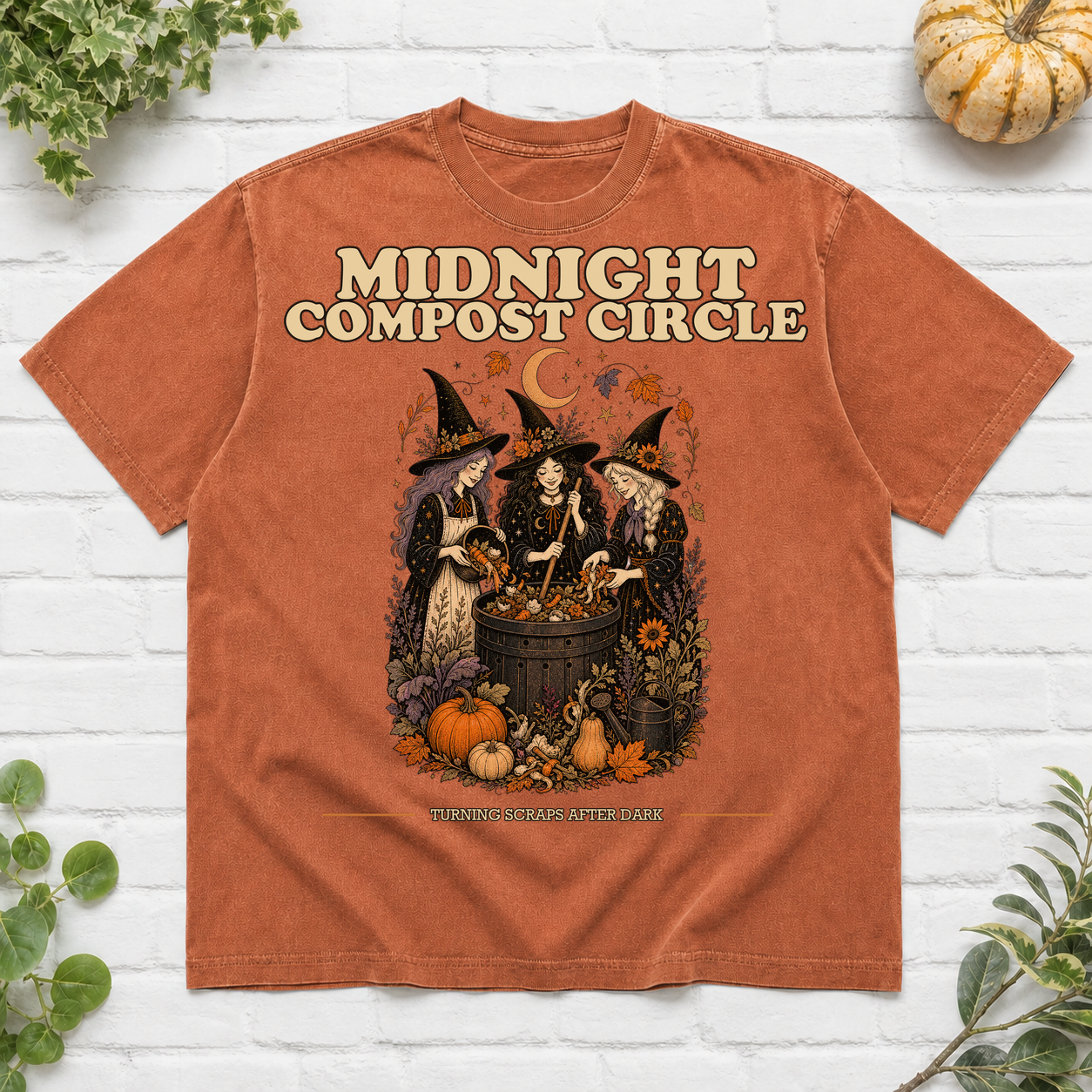 Midnight Compost Circle Halloween T-Shirt - Yam