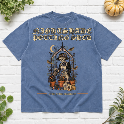 Nightshade Potting Shed Halloween T-Shirt - Blue Jean