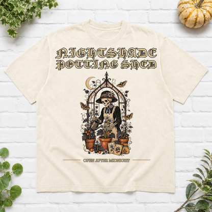 Nightshade Potting Shed Halloween T-Shirt - Ivory