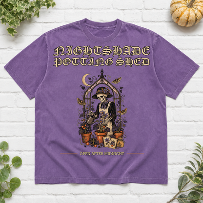 Nightshade Potting Shed Halloween T-Shirt - Violet