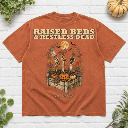 Raised Beds And Restless Dead Halloween T-Shirt - Yam