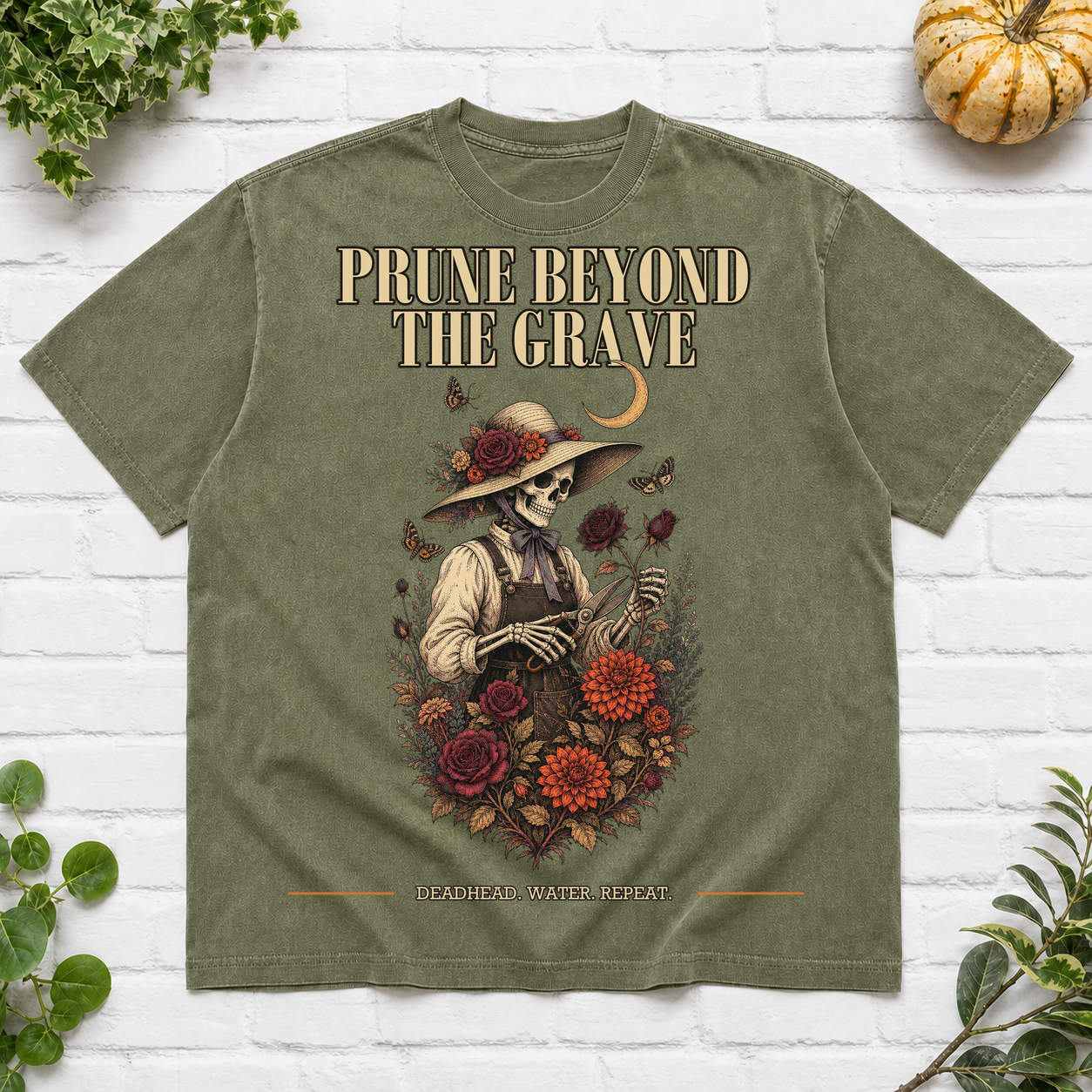Prune Beyond The Grave Halloween T-Shirt - Moss