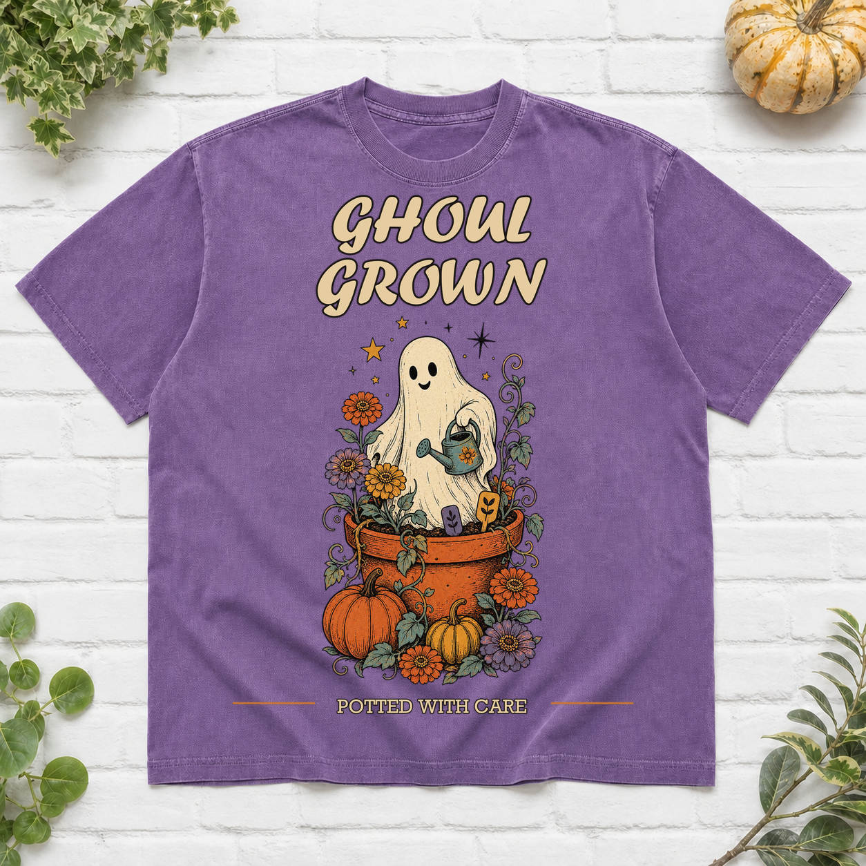 Ghoul Grown Halloween Garden T-Shirt - Violet