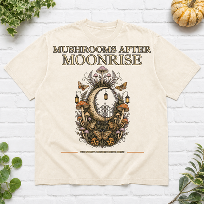 Mushrooms After Moonrise Halloween T-Shirt - Ivory