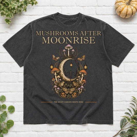 Mushrooms After Moonrise Halloween T-Shirt - Pepper