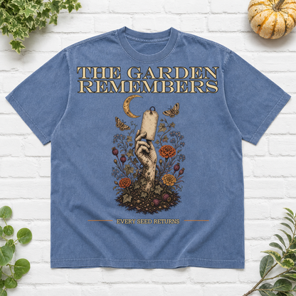 The Garden Remembers Halloween T-Shirt - Blue Jean