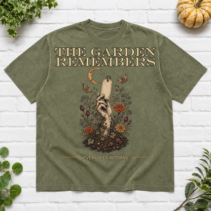 The Garden Remembers Halloween T-Shirt - Moss