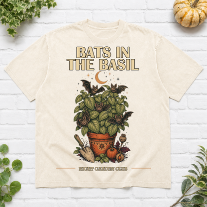 Bats In The Basil Halloween T-Shirt - Ivory