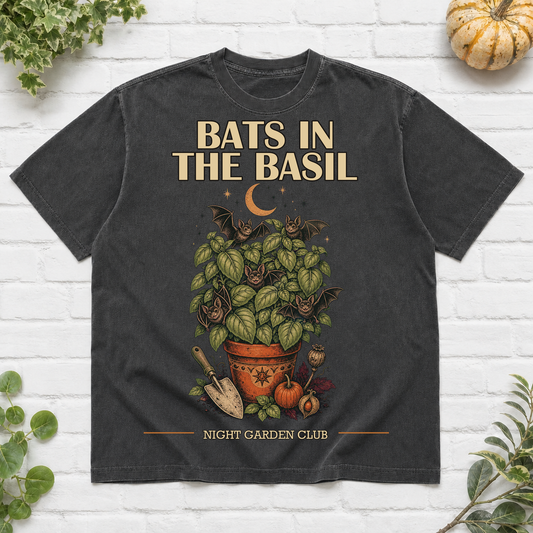 Bats In The Basil Halloween T-Shirt - Pepper