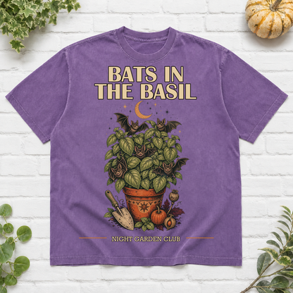 Bats In The Basil Halloween T-Shirt - Violet