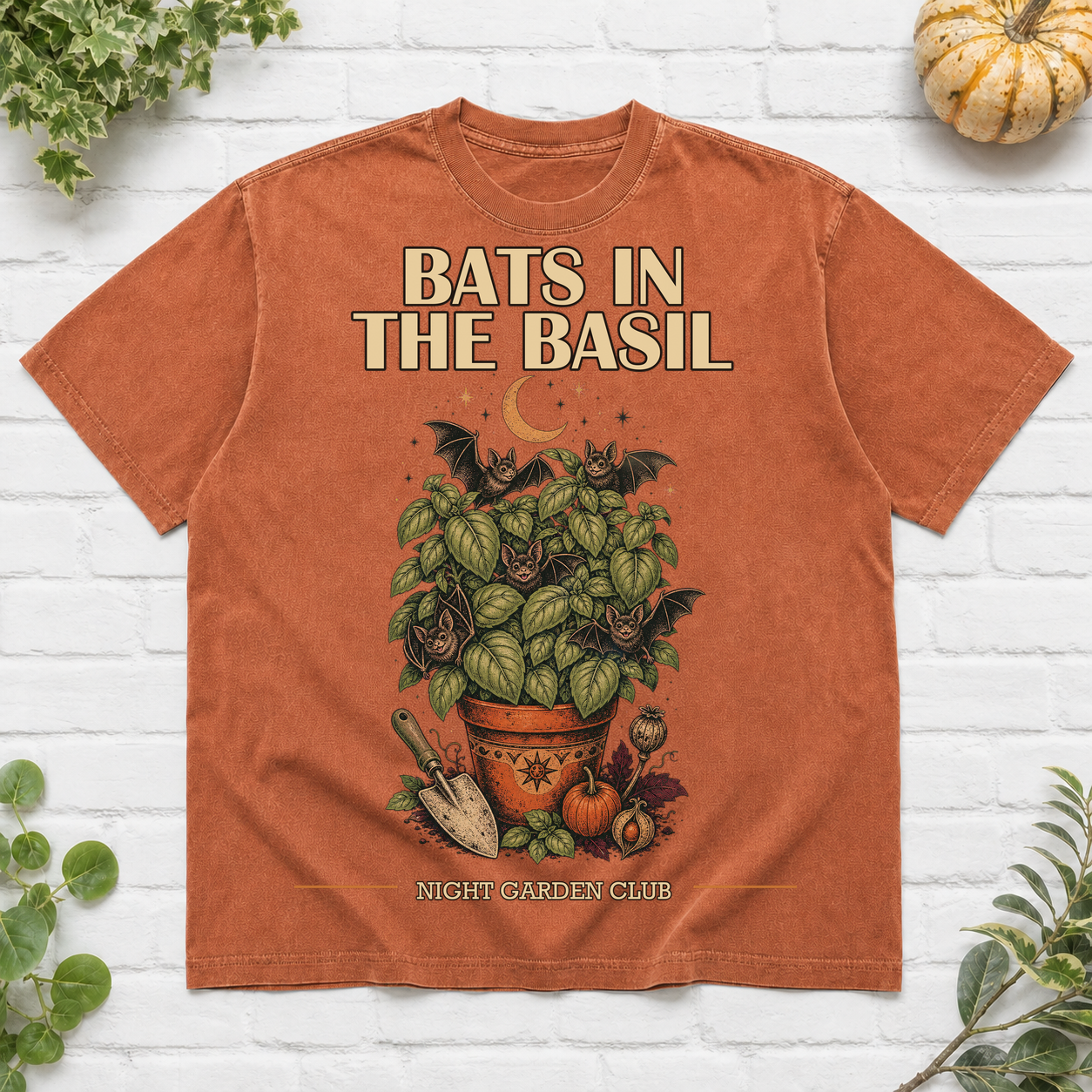 Bats In The Basil Halloween T-Shirt - Yam