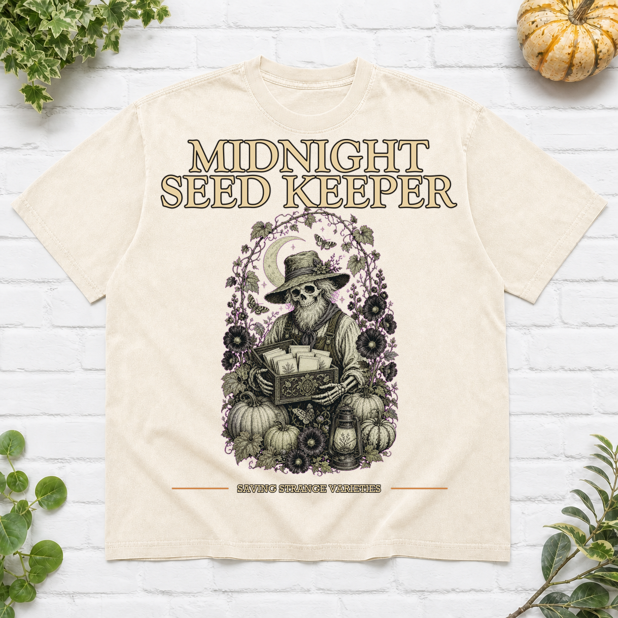 Midnight Seed Keeper Halloween T-Shirt - Ivory