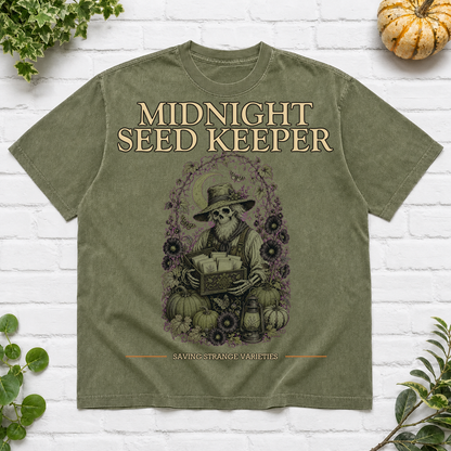 Midnight Seed Keeper Halloween T-Shirt - Moss