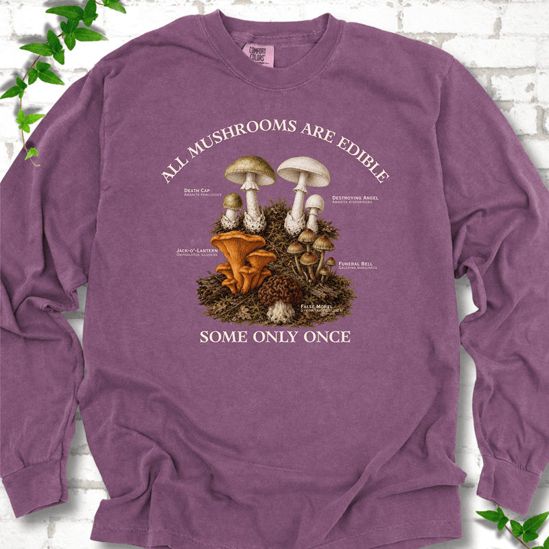 All Mushrooms Are Edible LS T-Shirt - Cellife Well