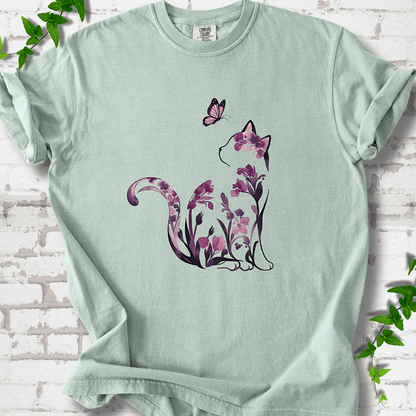 Floral Cat T-Shirt - Cellife Well