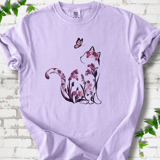 Floral Cat T-Shirt - Cellife Well