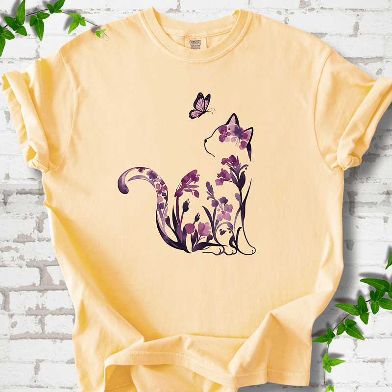 Floral Cat T-Shirt - Cellife Well