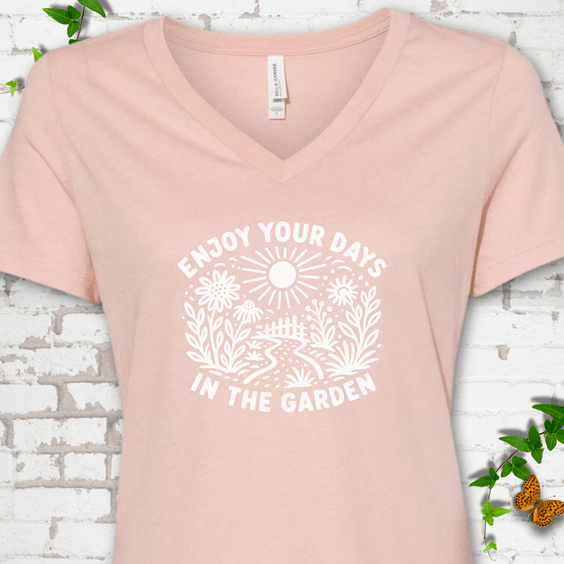 Gardening Days V-Neck T-Shirt - Cellife Well