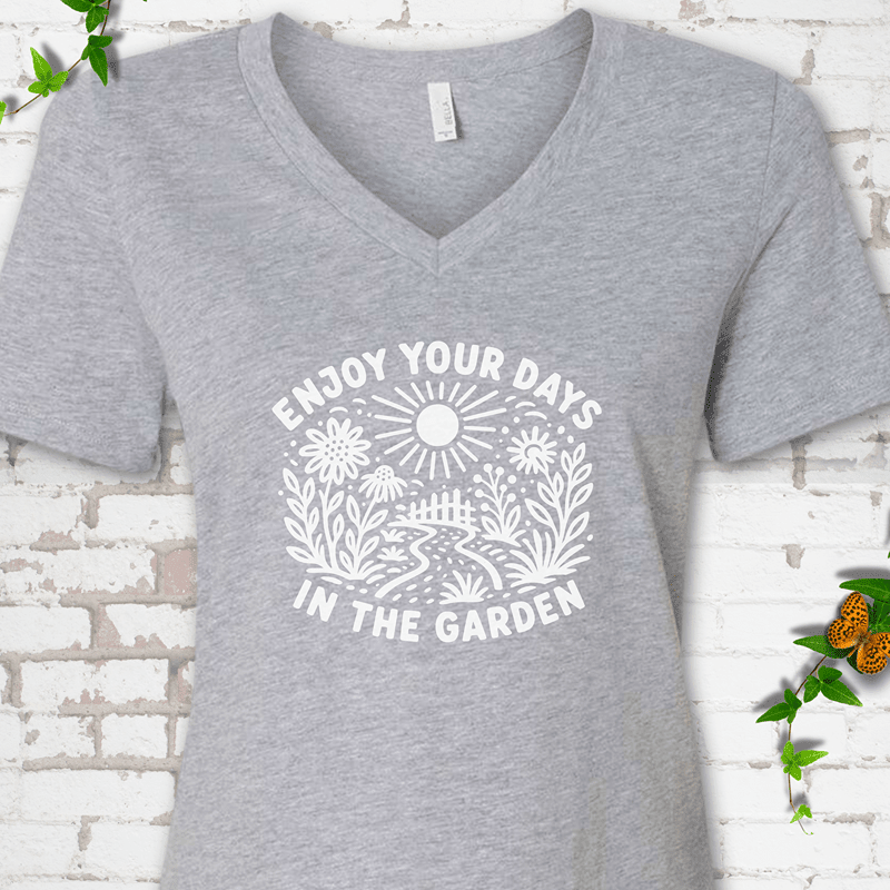 Gardening Days V-Neck T-Shirt - Cellife Well