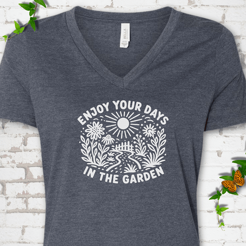 Gardening Days V-Neck T-Shirt - Cellife Well