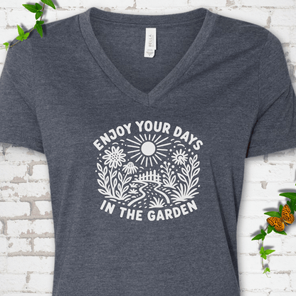 Gardening Days V-Neck T-Shirt - Cellife Well