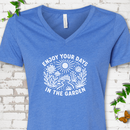 Gardening Days V-Neck T-Shirt - Cellife Well