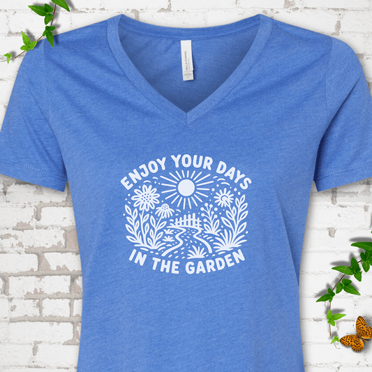 Gardening Days V-Neck T-Shirt - Cellife Well