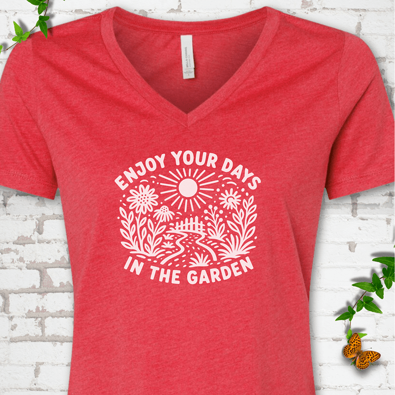 Gardening Days V-Neck T-Shirt - Cellife Well