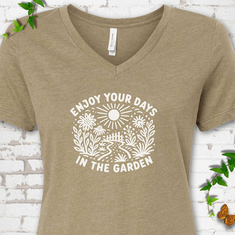 Gardening Days V-Neck T-Shirt - Cellife Well