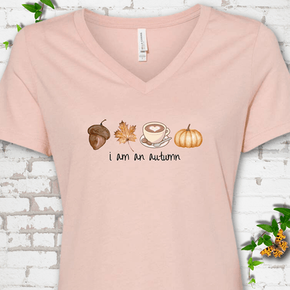 i am an autumn V-Neck T-Shirt - Cellife Well