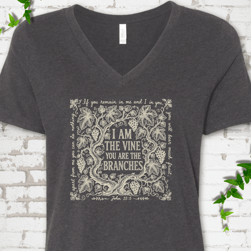 I Am The Vine V-Neck T-Shirt - Cellife Well