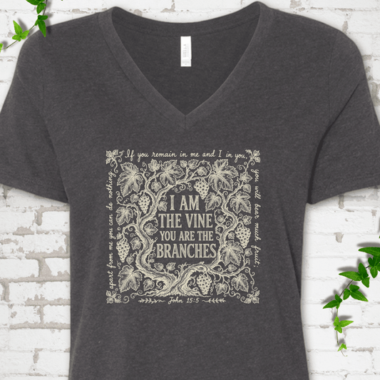 I Am The Vine V-Neck T-Shirt - Cellife Well