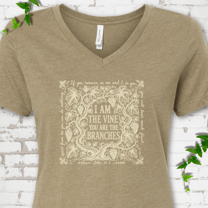I Am The Vine V-Neck T-Shirt - Cellife Well