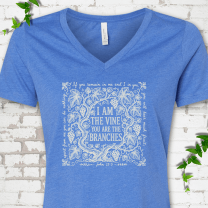 I Am The Vine V-Neck T-Shirt - Cellife Well