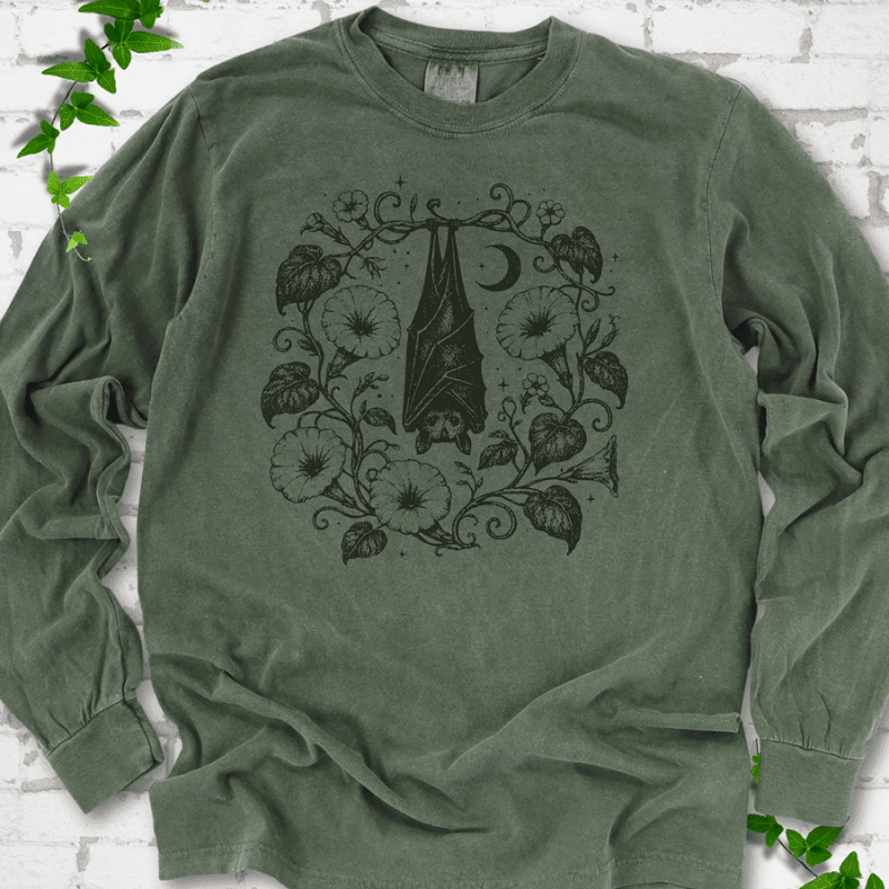 Moon Garden Bat LS T-Shirt - Cellife Well