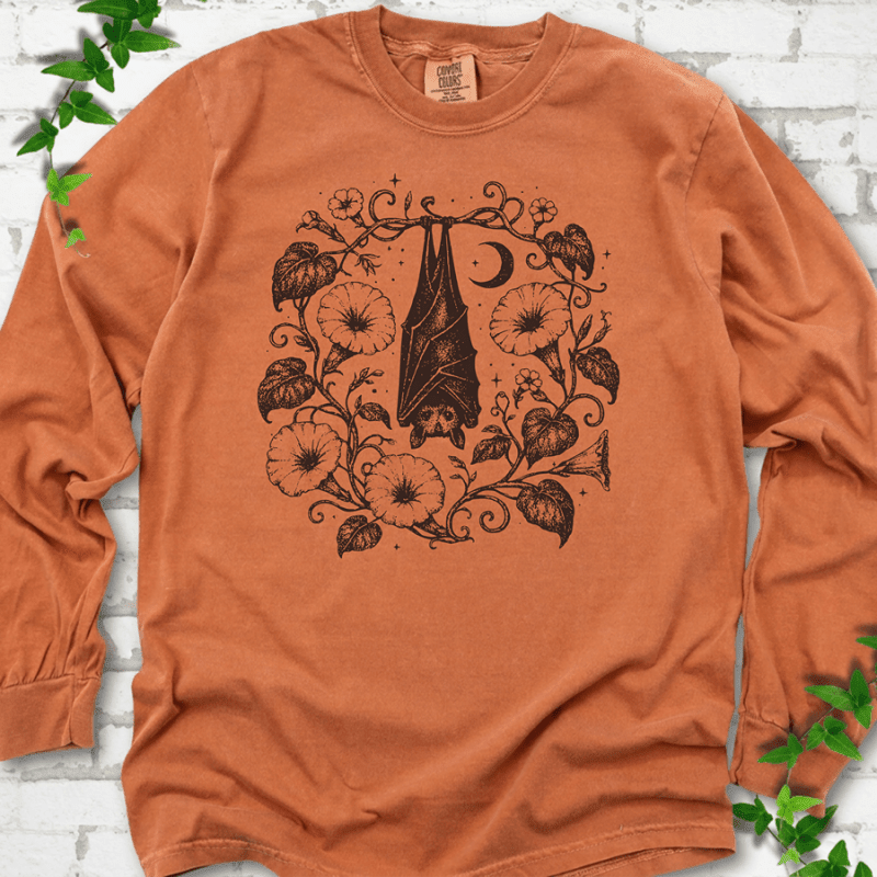 Moon Garden Bat LS T-Shirt - Cellife Well